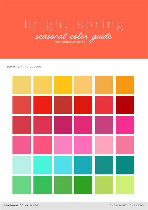 Guide To The Bright Spring Seasonal Color Palette The Aligned Lover Clear Spring Palette