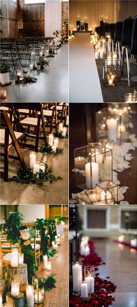 Wedding Ceremony Decorations With Candles And Flowers On The Floor In
