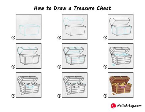 How To Draw A Treasure Chest Helloartsy