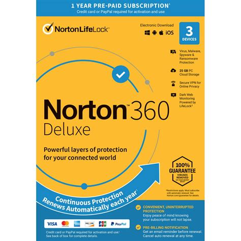 Norton 360 Deluxe Antivirus Software 3 Devices 1 Year With Auto