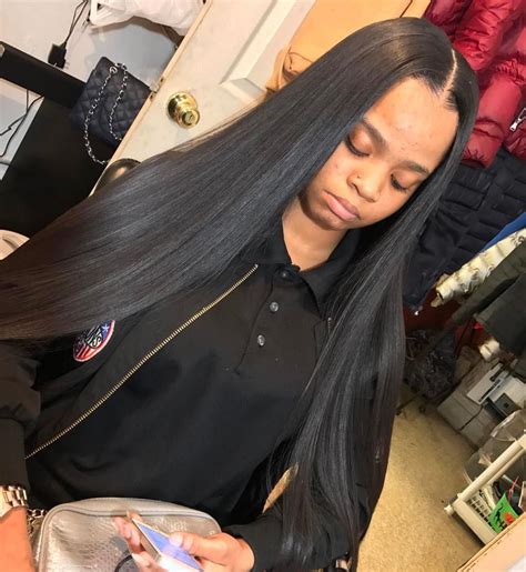 Middle Parts Follow Me For More Hair Styles Sew In Straight Hair