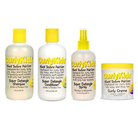 With 1,264 amazon shoppers vouching for its shine and softness benefits. CurlyKids Mixed Hair HairCare Set Super Detangling Shampoo ...