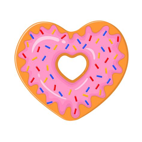 Heart Shaped Donut Delicious Dessert For Valentines Day 3022808 Vector Art At Vecteezy