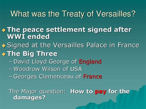 The Treaty Of Versailles Ppt Download