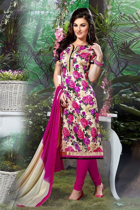 Bhagalpuri Silk Multicolour Floral Print Unstitched Churidar Suit 1806 Anarkali Dress