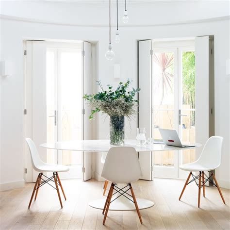 With the help of the different furniture brands that garnered popularity all over the world, our line of modern dining chairs are aplenty with designs and styles that will suit the desire of every homeowner. Dining room with contemporary white furniture | Take a ...