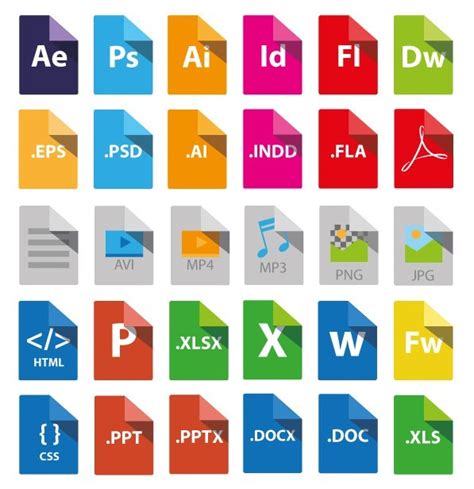 File Extension Icon Set At Collection Of File