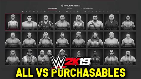 Wwe 2k19 All Unlockables And Vc Purchasables Superstars Arenas