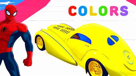 Learn Colors With Spiderman And Color Classic Cars Cartoon For Children