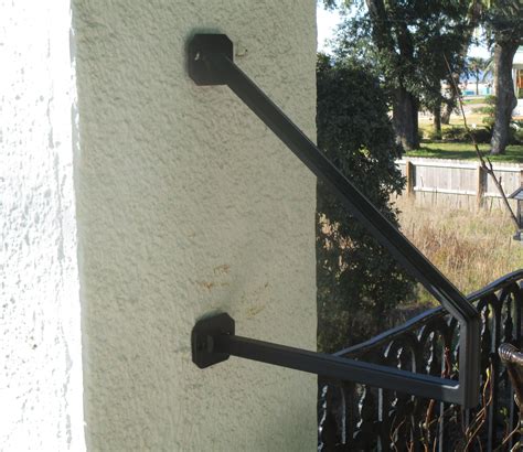 Handrail,3 step handrail adjustable fits 1 or 3 steps mattle wrought iron handrail stair rail with installation kit hand rails for outdoor steps,black. 1 to 2 Step Wrought Iron Wall Mount Grab Hand Rail Step Rail Modern Design - The Ironsmith