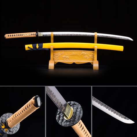 Handmade High Manganese Steel Yellow Saya Sharpened Real Japanese