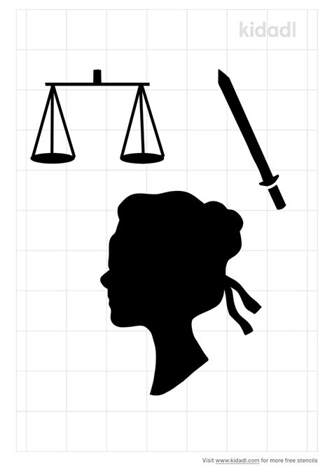 Free African American Lady Justice With Scales Stencil Stencil