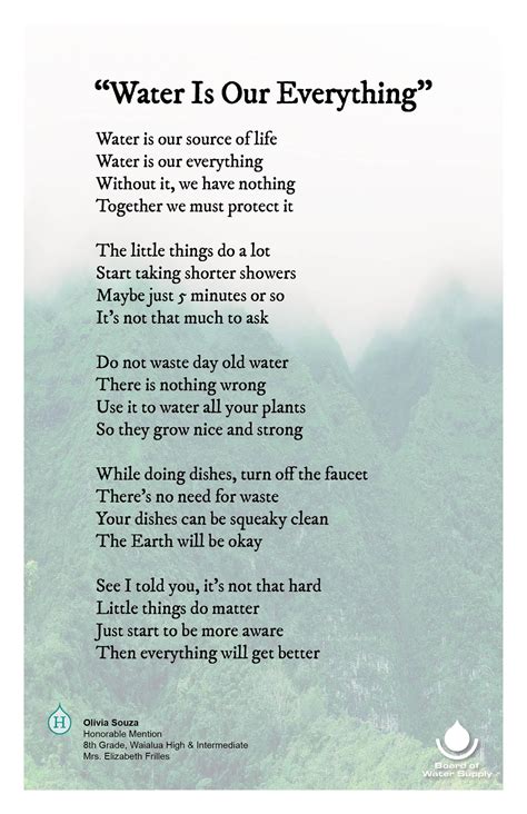 Save Water A Poem In English