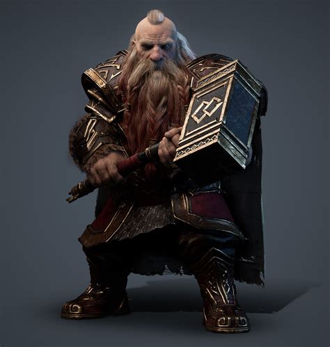 Artstation Dwarf Warrior Hooman Raad Rpg Character Character