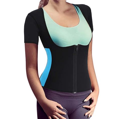 Womens Neoprene Sauna Vest With Sleeves Junlan