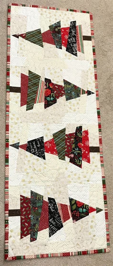 Handmade Table Runner Crazy Christmas Tree Handmade Quilted Table
