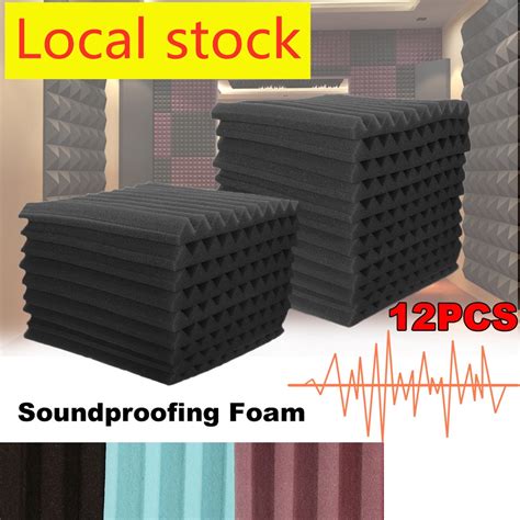 12 Pack Acoustic Foam Wall Panel Tiles Soundproofing Pads Studio