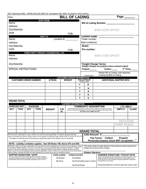 Bill Of Lading Form 19 Examples Format Pdf Examples