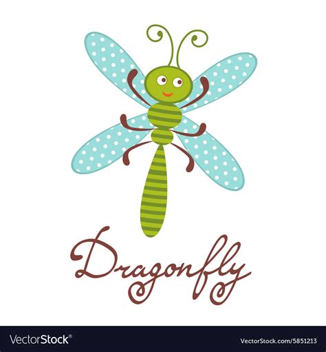 Cute Colorful Dragonfly Character Royalty Free Vector Image