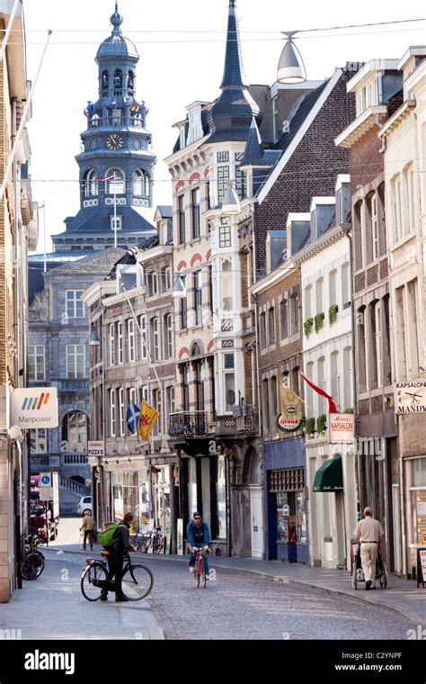 Maastricht The Shopping Street Of Grote Gracht Leading To The Markt