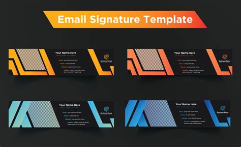 Black And Gradient Email Signature Design For Business Professionals