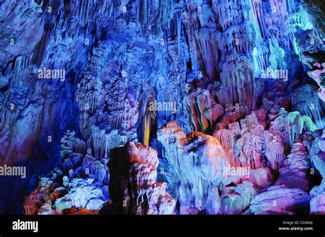 Reed Flute Cave Guilin Guangxi China Stock Photo Alamy