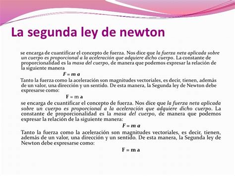 Mecánica Y Segunda Ley De Newton