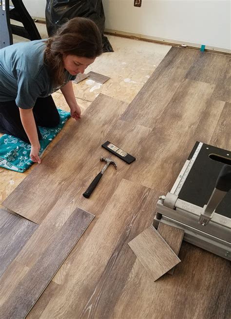 Luxury vinyl plank flooring can be installed with a standard tool set and easily cut with a basic utility knife! Installing Vinyl Floors - A Do It Yourself Guide - The Honeycomb Home