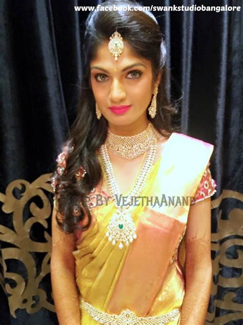 Traditional Southern Indian Bride Akshata Wears Bridal Silk Saree And