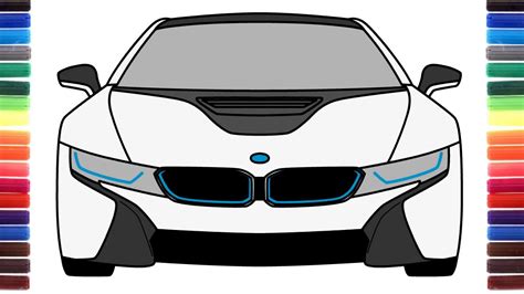 How To Draw Bmw I8 Front View Youtube