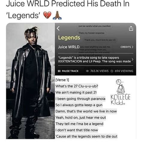 Juice Wrld Predicted His Death In Legends Legends Juice Wrld