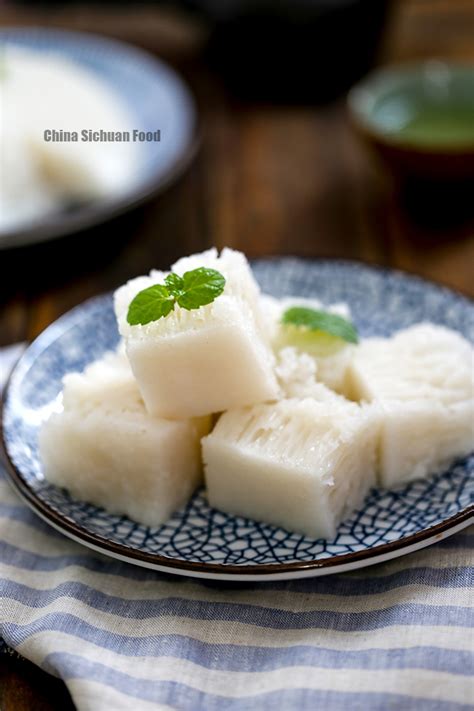 Chinese Steamed Rice Cake—bai Tang Gao China Sichuan Food