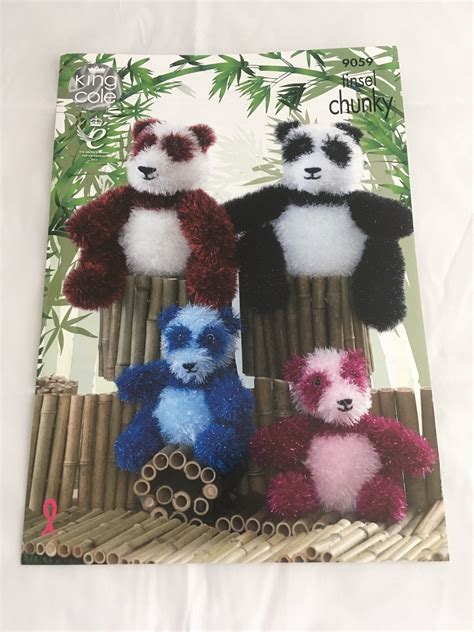 Panda Knitting Pattern 9059 Toy Pattern Small And Large Etsy Uk