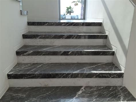 Petra tile stair riser decals: Marble staircase using greek and turkish materials ...
