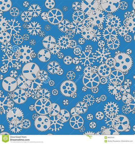 Seamless Pattern Of Gears Stock Vector Illustration Of Reliability