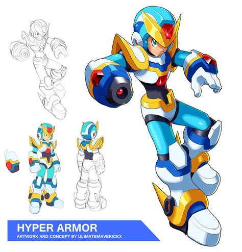 megaman x9 hyper armor by ultimatemaverickx mega man art mega man character design