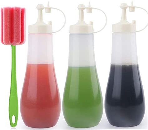 Plastic Squeeze Bottles For Sauces With Lids Kitchen