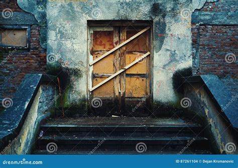 Closed Old Building And Stairs Stock Photo Image Of Plaster