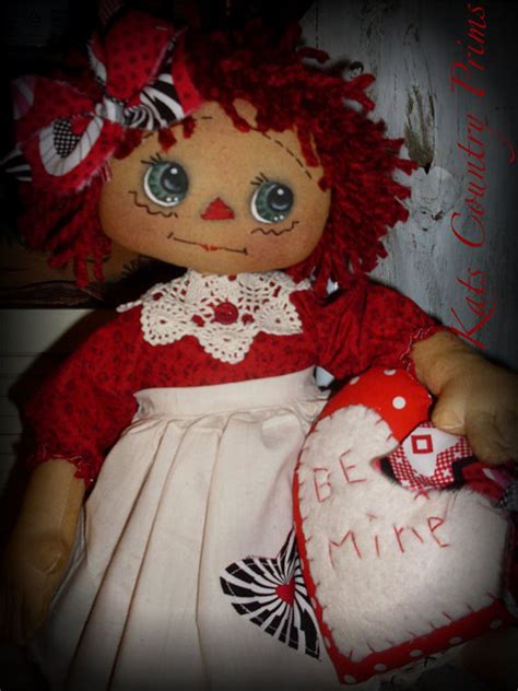 Be Mine Annie Primitive Cloth Doll Pattern Kcp138 Etsy