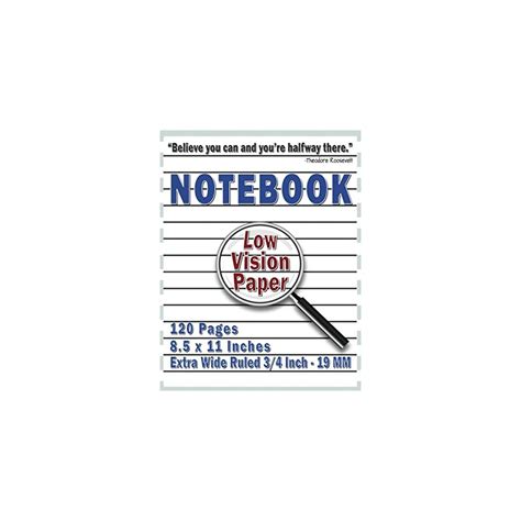 Buy Low Vision Notebook Extra Wide Ruled Low Vision Paper Bold Lines
