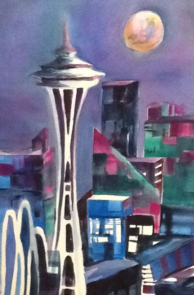 Space Needle Painting At Explore Collection Of