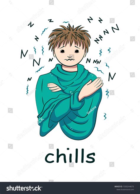 Chills Fever Symptoms Viral Colds Image Stock Vector Royalty Free