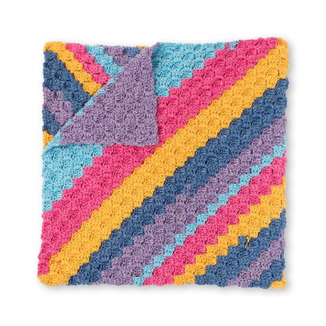 Bernat Diagonal Stripes Crochet Blanket Yarnspirations With Images