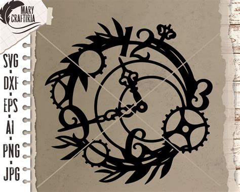 Steampunk Svg Clock Svg Cut Files Svg Dxf Eps Files For Etsy