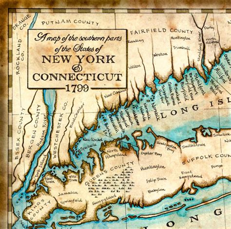 Long Island New York Map Art C1799 11 X 17 Etsy