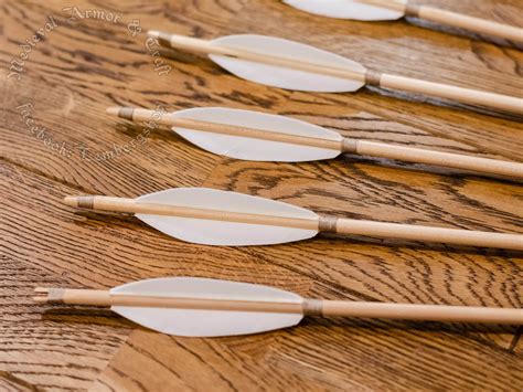 White Wooden Arrows For Traditional And Medieval Archery Etsy