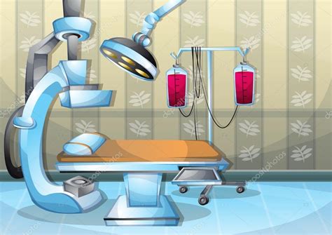 Dibujos Animados Vector Ilustración Cirugía Interior Sala De Operaciones Con Capas Separadas 2024