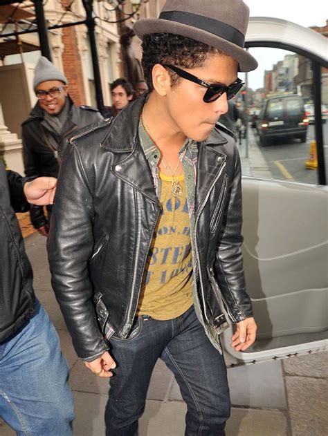 Bruno Mars Street Style Urban Outfits Leather Jacket Mens