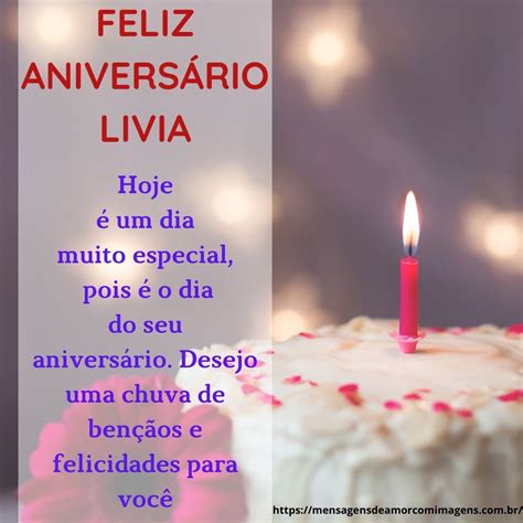 Feliz Aniversario E Parabens Livia Mensagem De Aniversário