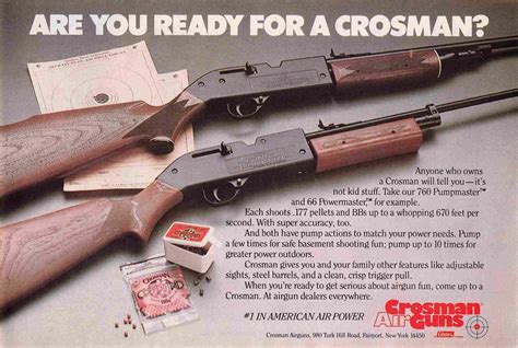 Crosman Air Guns Pumpmaster Powermaster S Vintage Print Ad